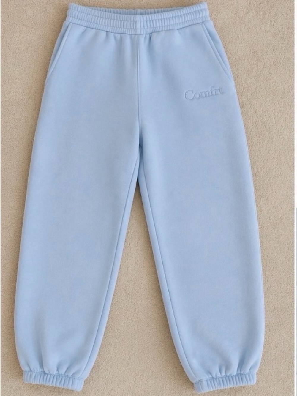 Comfrt Light Blue Fleece Jogger Pants